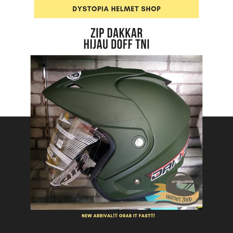 Helm SNI ZIP Green Army Doff Helm ZIP Dakkar Hijau Doff TNI AD