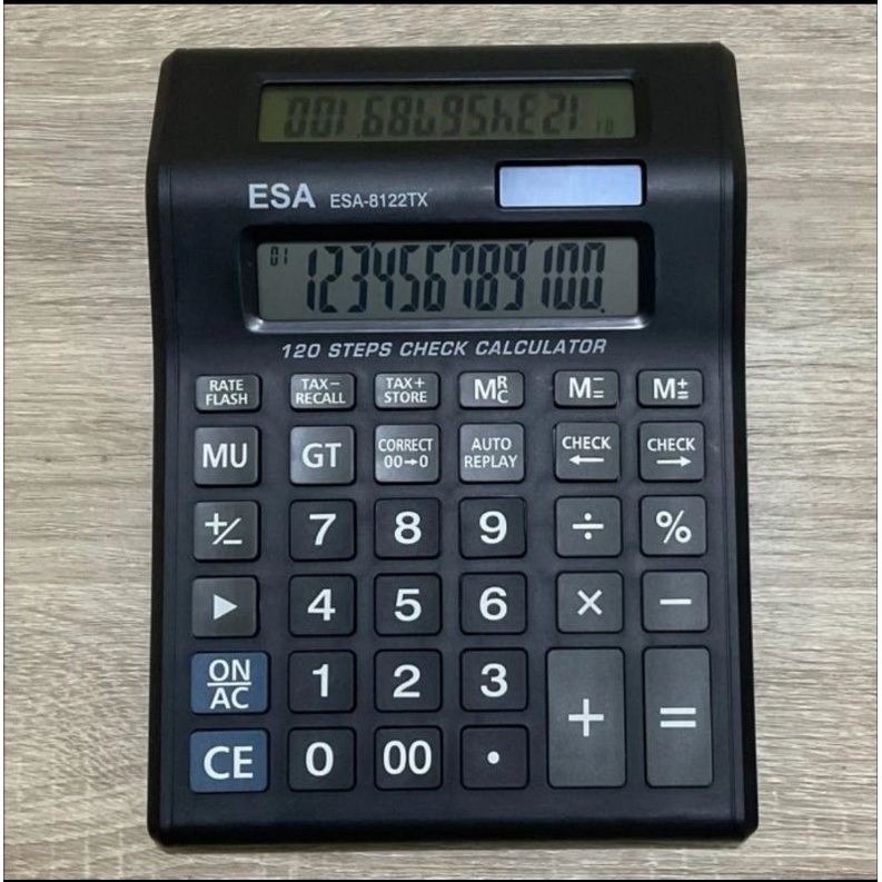ESA-8122TX 12 Digit CALCULATOR 2 LAYAR LCD - Kalkulator Kasir 8122 TX