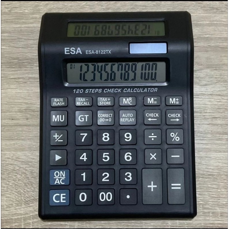 Kalkulator ESA 8122 TX 2 Display Calculator Check Correct Cek Ulang 12Digit