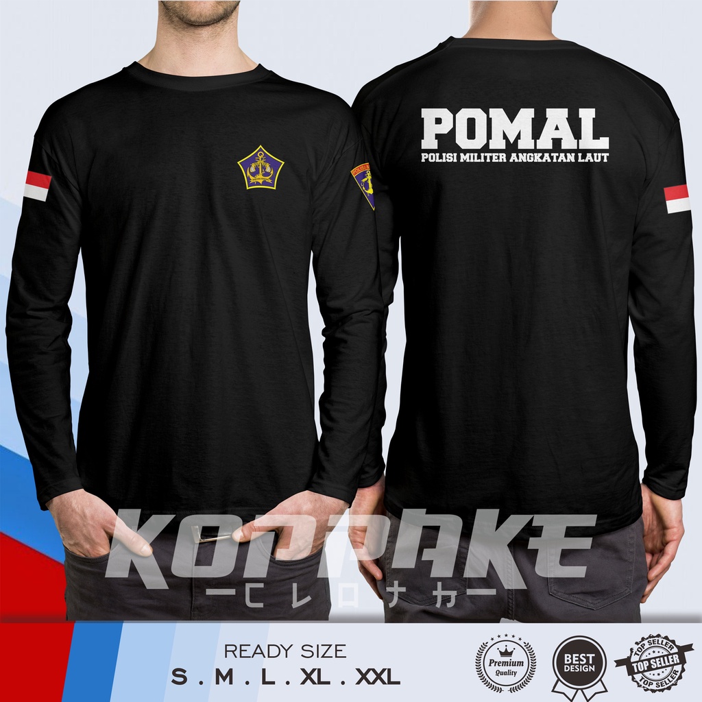 Kaos POMAL Polisi Militer Angkatan Laut Lengan Panjang Baju Distro