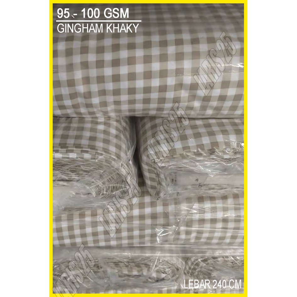 TERMURAH MOTIF KOTAK GINGHAM PER ROLL 120 METER BAHAN KAIN TERLARIS KATUN MIKROTEX UTK SPREI GORDEN BEDCOVER