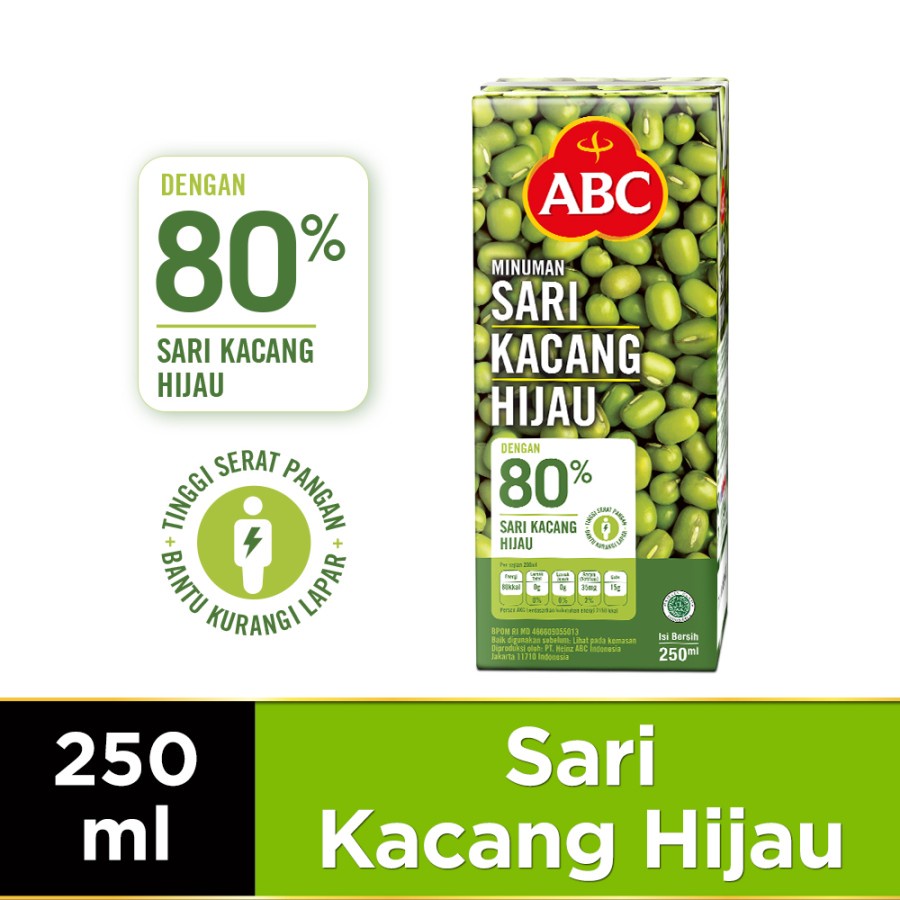 

MINUMAN SARI KACANG HIJAU ABC 250ML MUNG BEAN DRINK