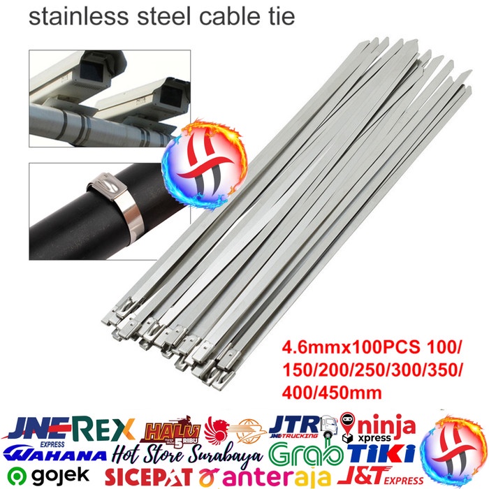 Kabel Ties Stainless Steel Cable Ties 25 cm - Kabel Tis Besi  4.6x250mm 25cm Baja High Quality