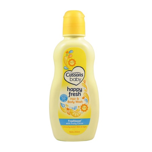 Cussons Baby Hair & Body Wash Happy Fresh Botol 200ml