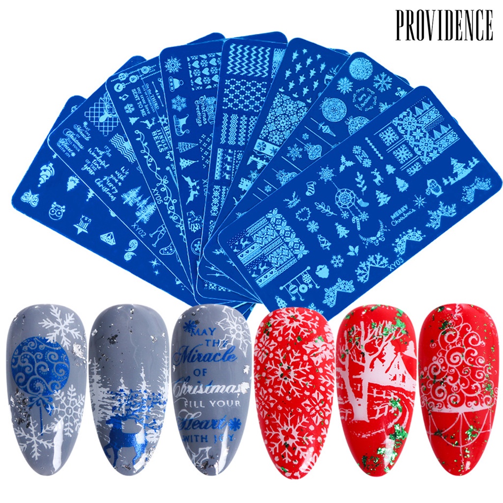 Providence Cetakan Kuku Motif Snowflake Bahan Stainless Steel Untuk Manicure / Nail Art