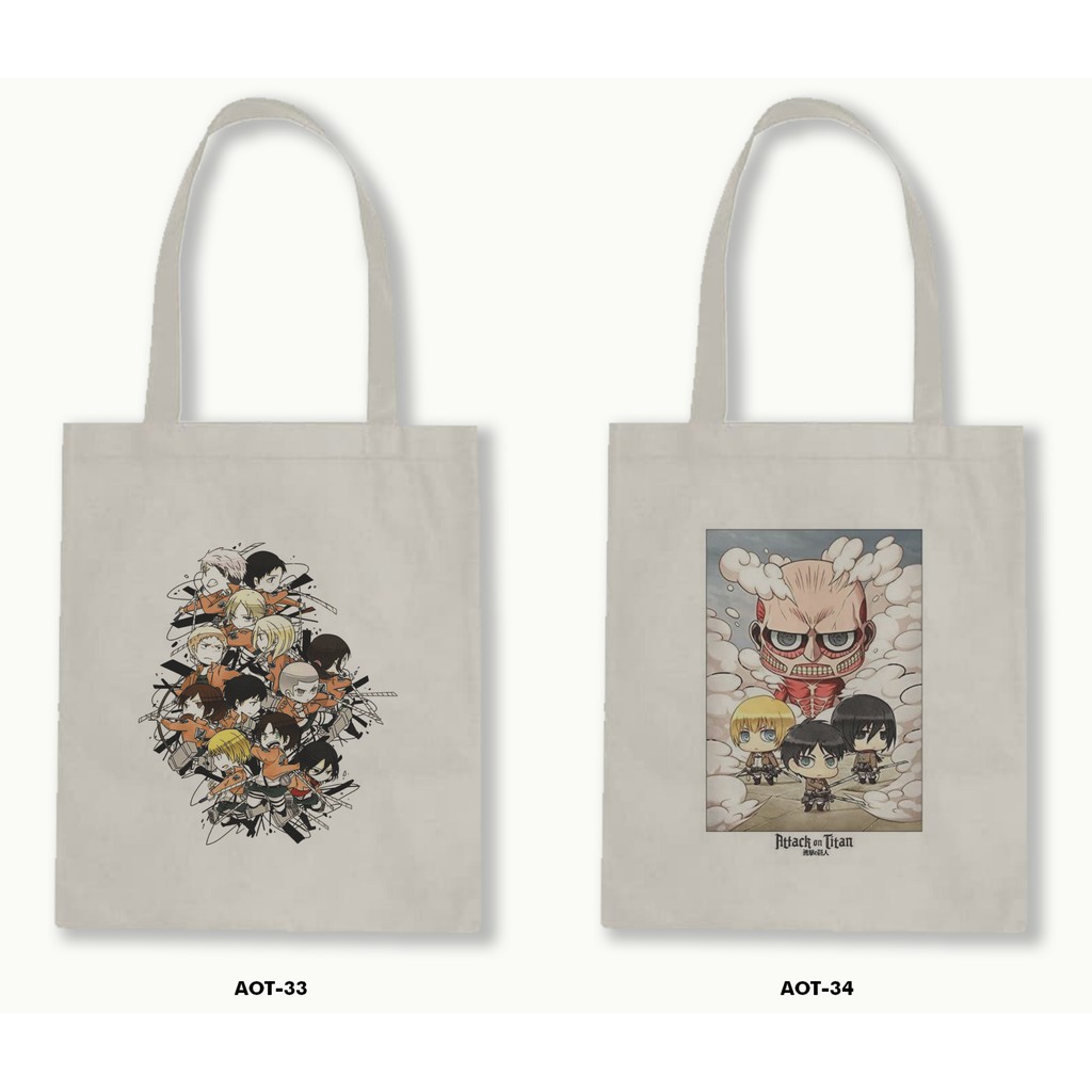 TOTE BAG BLACU  - ATTACK ON TITAN .02