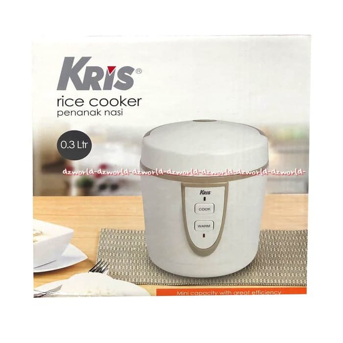 Kris Rice Cooker Penanak Nasi 0.3L Rice Cooker Mini Putih Travelling
