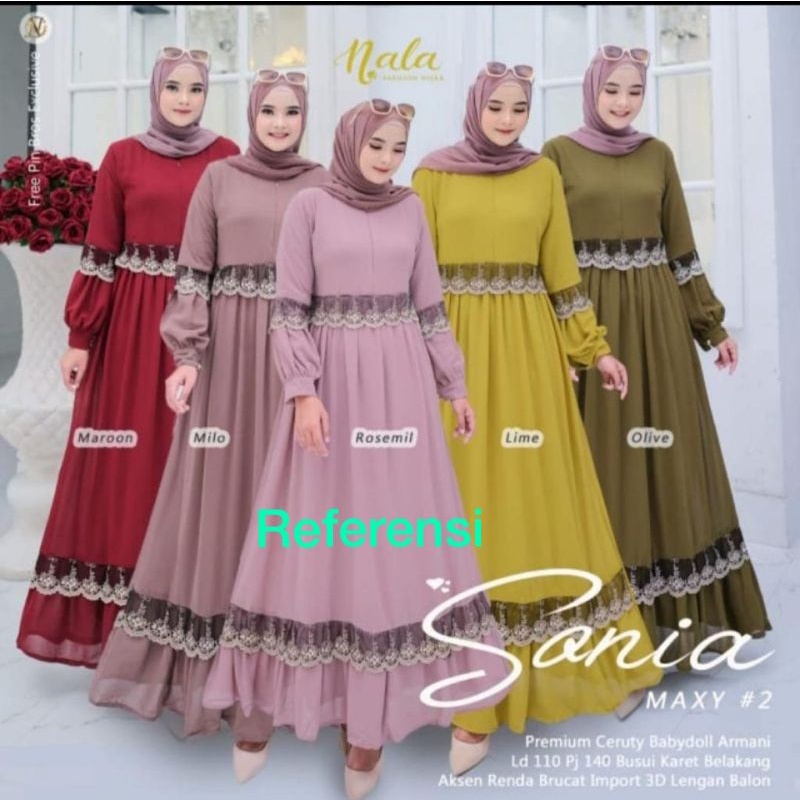 Gamis Ceruty Renda - Gamis Sonia Maxy - Gamis Renda JUMBO - COD