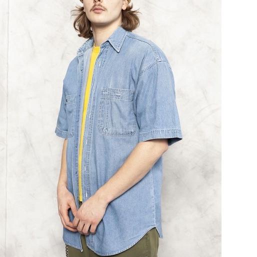 ➤ UNIQLO MEN CHAMBRAY SHORT-SLEEVE SHIRT ♫