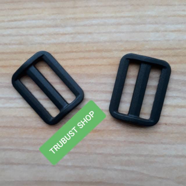 Ring jalan tas ring geser plastik buckle 2,5cm pp hitam jual ecer per 1pc