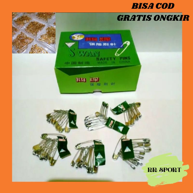 Peniti Isi 12 Pcs Peniti Swan / Peniti Gold Kecil / Peniti Hijab / Peniti Serbaguna / Peniti Baju / 