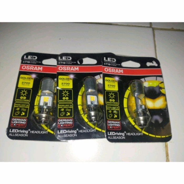 LAMPU DEPAN LED BOHLAM DEPAN OSRAM LED T19 All Season Golden Yellow AC/DC KUNING