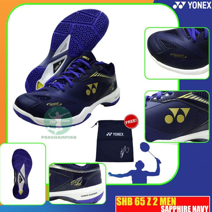 YONEX SHB 65 Z2 MEN SAPPHIRE NAVY KENTO SEPATU BADMINTON ORIGINAL