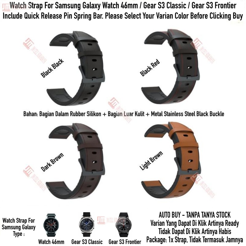 Tali Jam 22mm Watch Strap Samsung Galaxy Watch 46mm / Gear S3 - Hybrid Leather Rubber