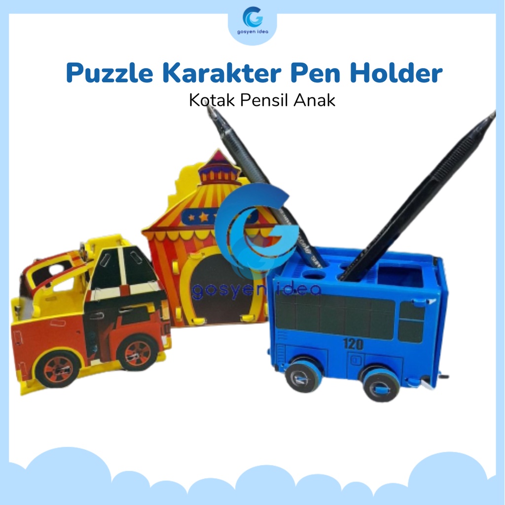 

Kotak Pensil Alat Tulis Anak Puzzle Karakter Pen Holder