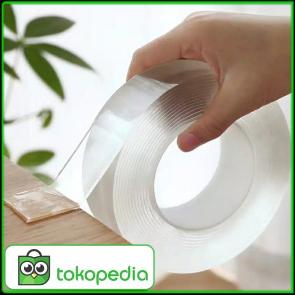 

nano tape bening uk 2 cm x 2m-nano tape bening 3 cm x 2 meter-nano tape super kuat-double tape