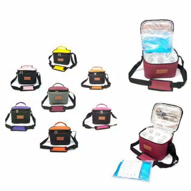 Tas Asi Cooler Bag / 1 GEL + 6 Botol  / 2 gel + 6 Botol S1 / TAS PENYIMPANAN ASI ASIP / TAS PENDINGIN ASI