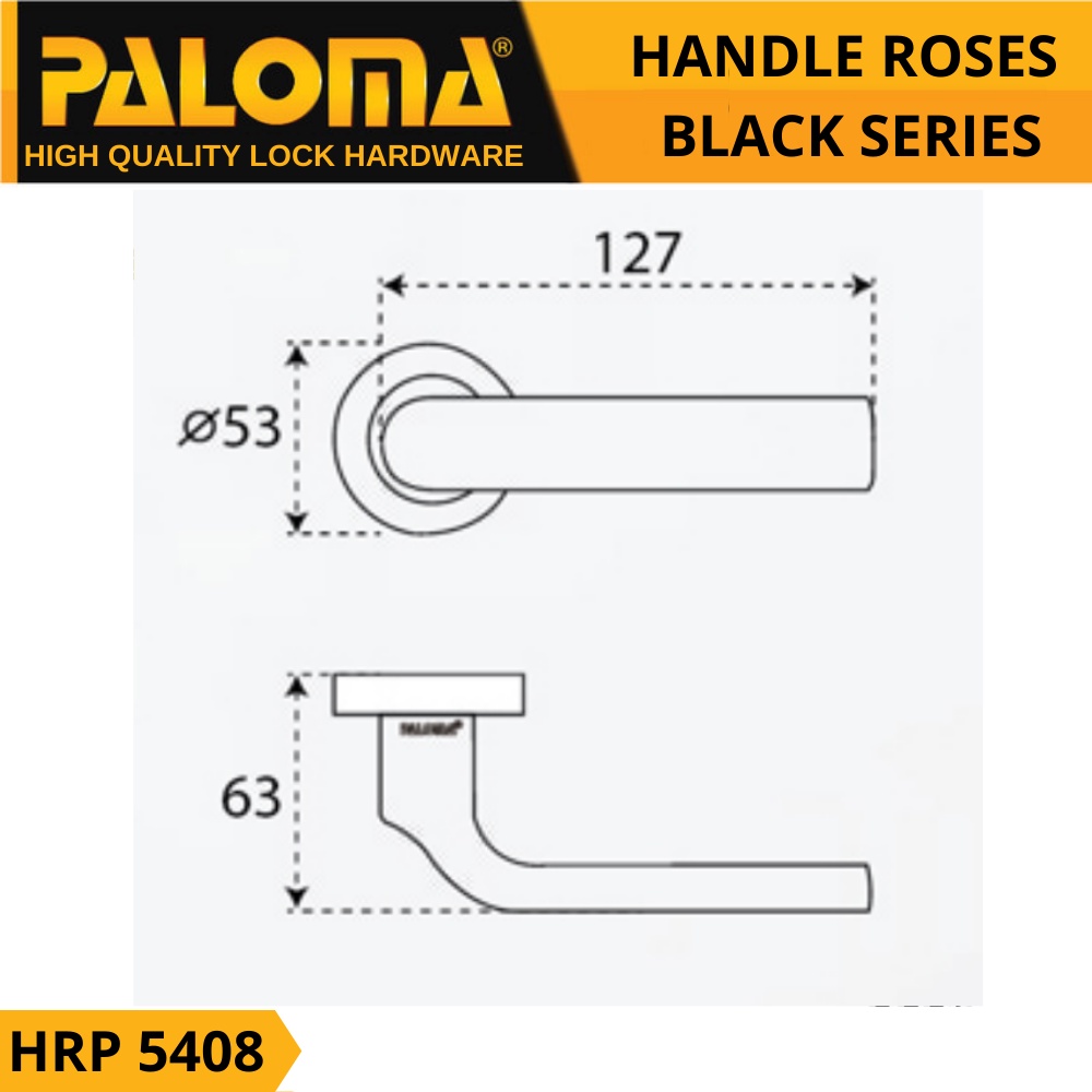 Handle Pintu Roses HRP 5408 PALOMA CASTRO ZZ MB Gagang Pintu BLACK