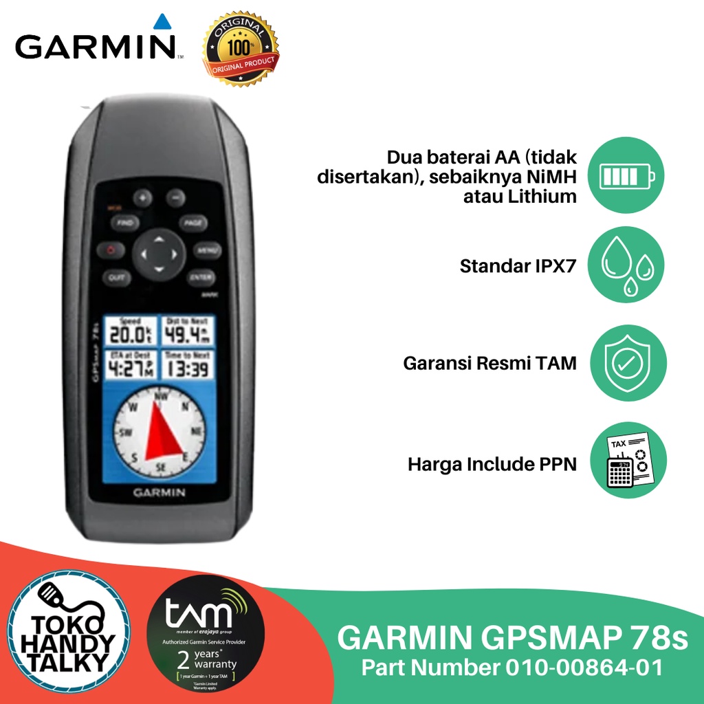 GARMIN GPSMAP 78S NEW ORIGINAL GARANSI RESMI TAM 2 TAHUN