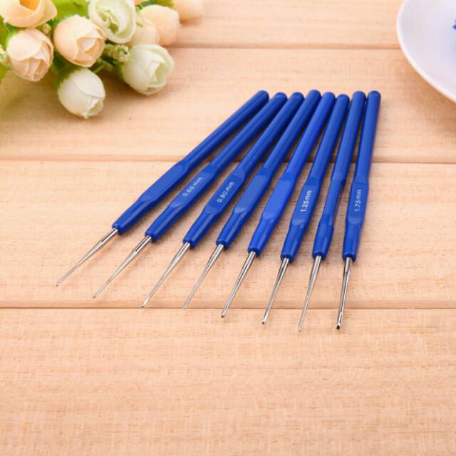 8pcs/set hakpen / crochet hooks handle plastik ukuran kecil