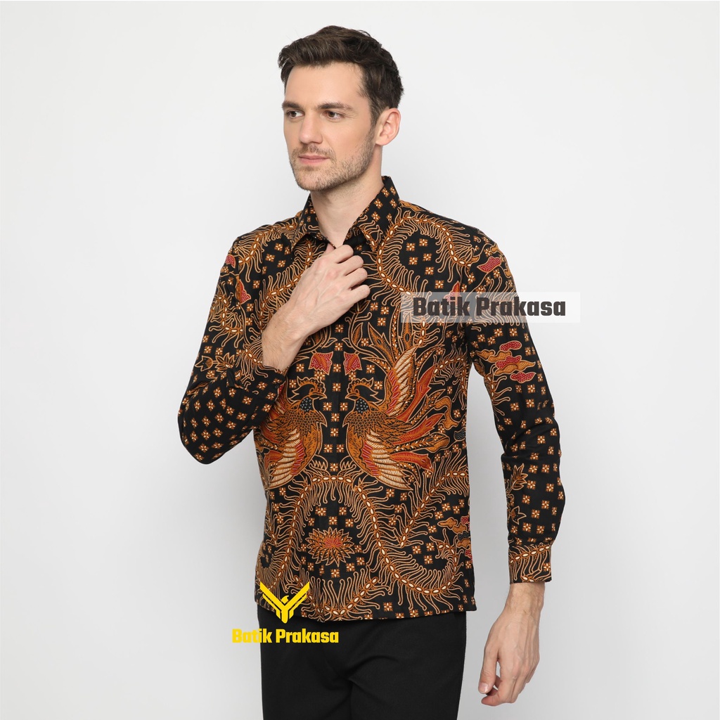 Kemeja Batik Prakasa Motif Dewandaru Slimfit Lengan Panjang Batik Solo