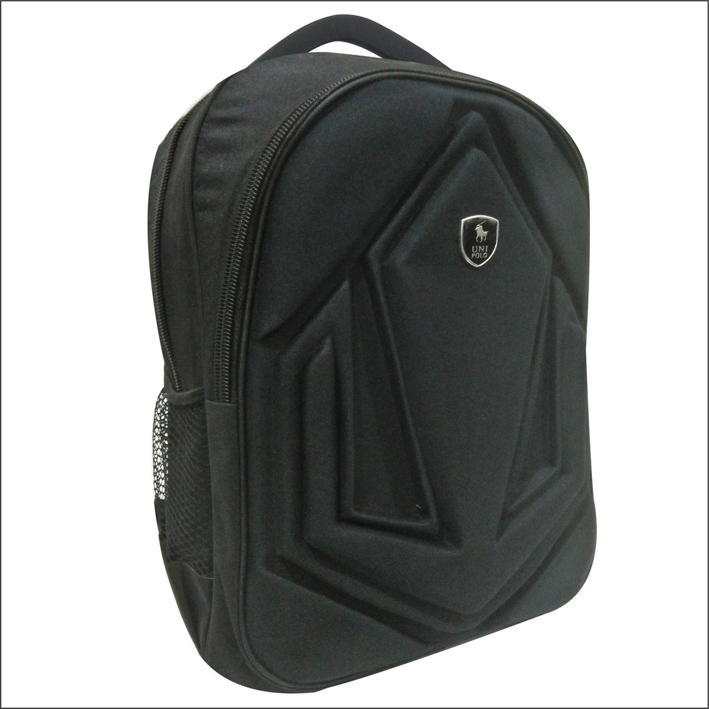 Uni Polo 8801 - Tas Ransel Emboss Laptop Pria Wanita / Tas Punggung sekolah Unisex Free Raincover