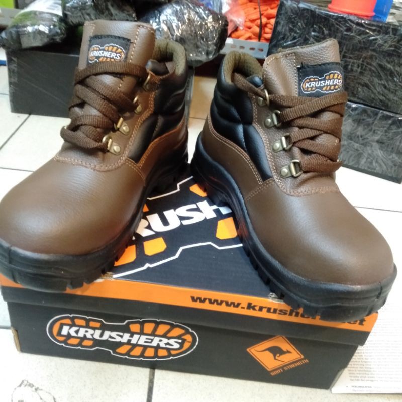 Sepatu Safety Krushers Florida Brown Original/ Sepatu Kerja Pria Krusher Florida BlackBrown Original