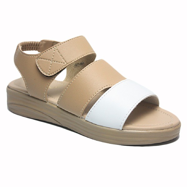 Dr. Kevin Women Flat Sandals Sandal Treples Wanita 571-551 - (2 Warna) Mocca/Hitam dan Putih/Mocca-1