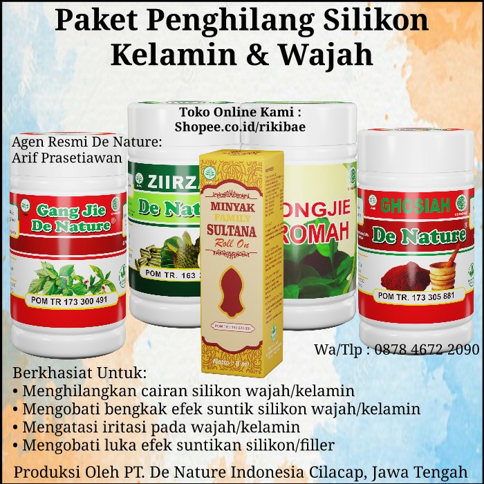 Jamu Herbal Penghancur Cairan Suntikan Silikon Pada Wajah Dan Alat Vital Tanpa Operasi Aman BPOM TOP