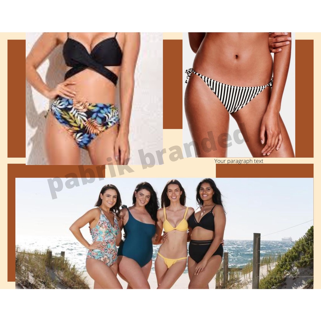 pabrik branded swimwear bikini top bottom baju celana rok renang wanita girl perempuan atasan sexy s
