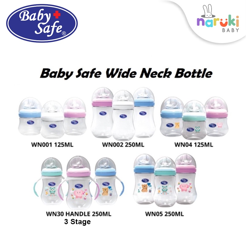 Baby Safe Botol Susu Wide Neck 125ml / 250ml Babysafe Bottle