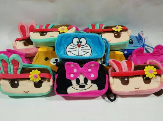 Dompet Handphone Android/lucu/boneka/doraemon/mickey/simple/kado/souvenir