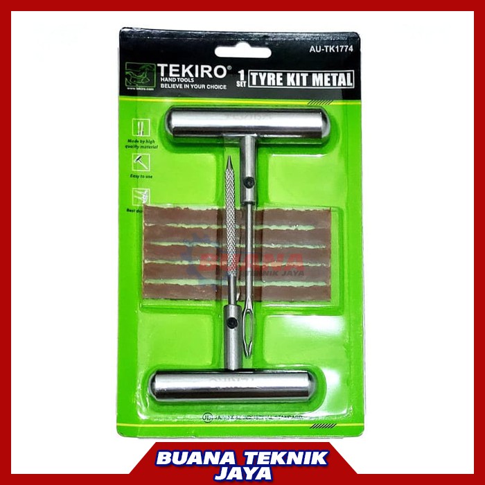 New .TEKIRO Alat Tambal Ban Tubles Besi / Tyre Kit Metal Tekiro Original