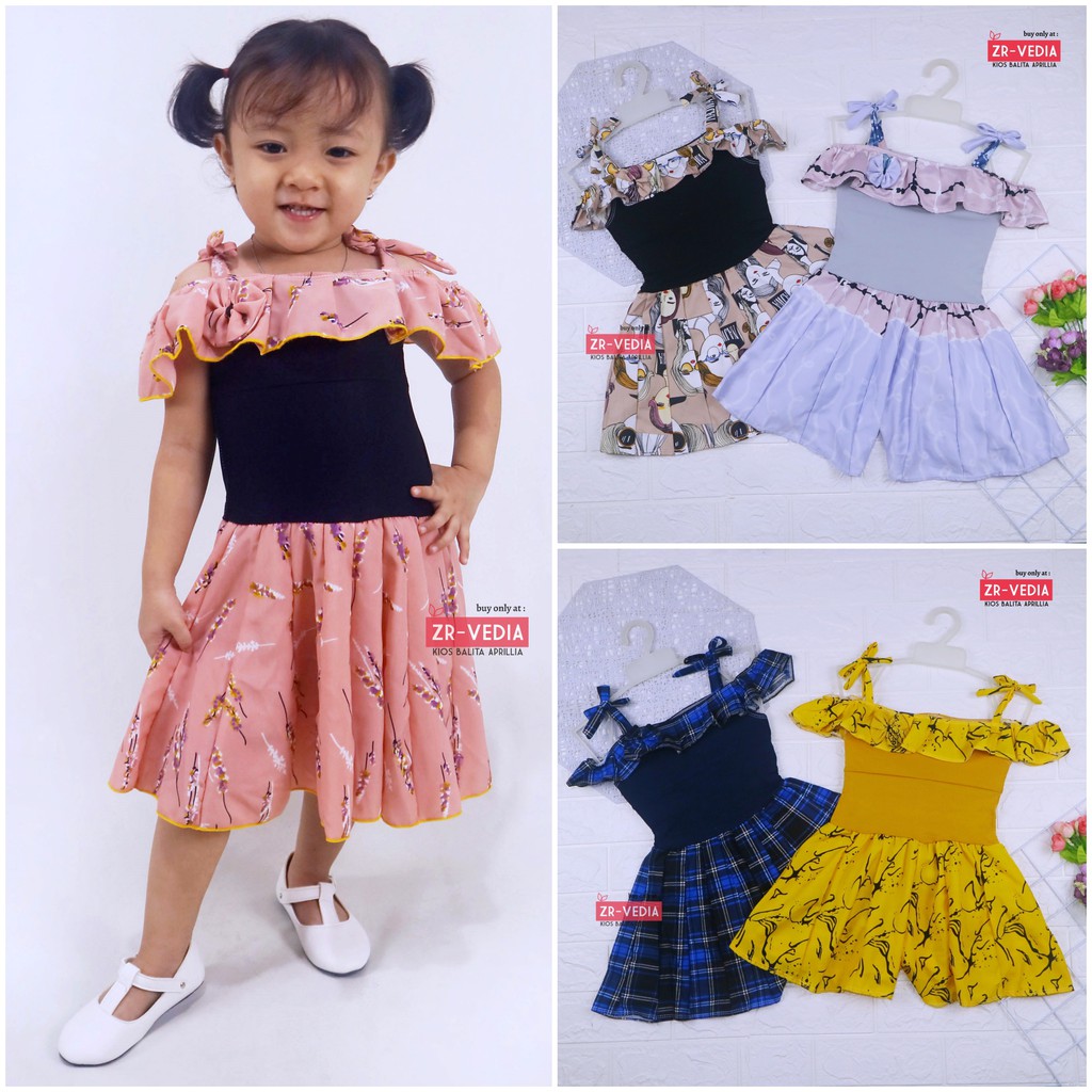 Jumpsuit Sweety uk 1-2 Tahun / Baju Anak Perempuan Adem Import Tank Top Overall Kensi Balita Cewek