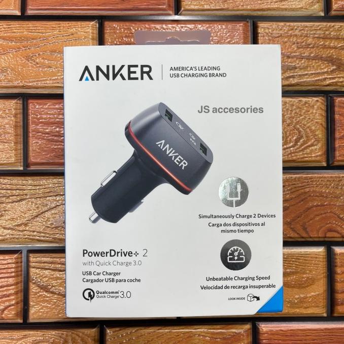 Anker Car Charger Dual Qualcomm Fast Charging-Charger Mobil Original Rereeegrosirr