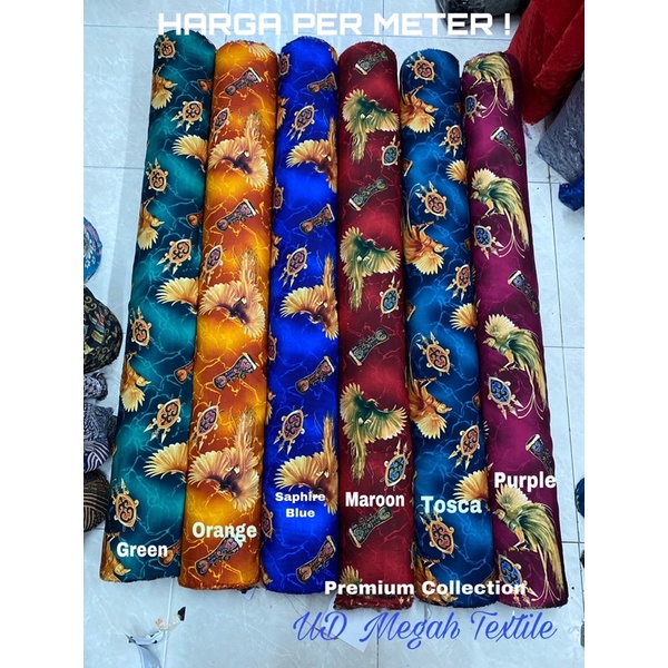 (Part VI) Kain Batik Papua Asli Cendrawasih Mewah Foil Gold Pria Wanita (lb120) Harga per meter