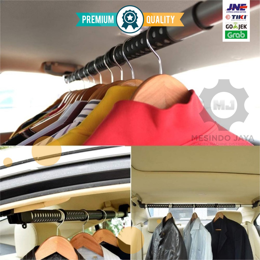 Gantungan Bar Baju Jas Pakaian Mobil / Car Hanger Clothes Bar Expandable Portable Hook Hanger Baju