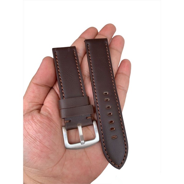 Strap Tali jam Tangan Kulit tebal Zamora hitam dan coklat