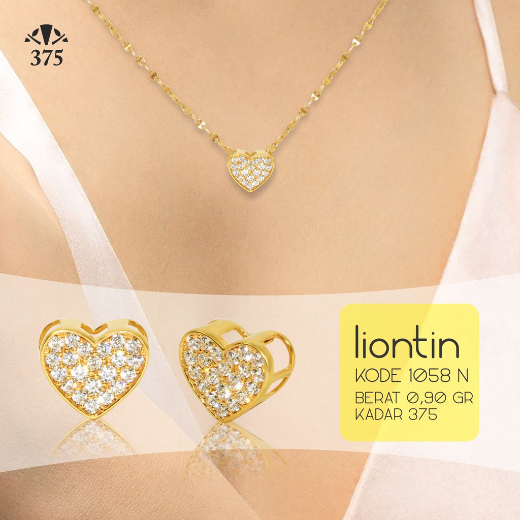 LIONTIN BLUSUKAN / CHARM GELANG HATI EMAS ASLI