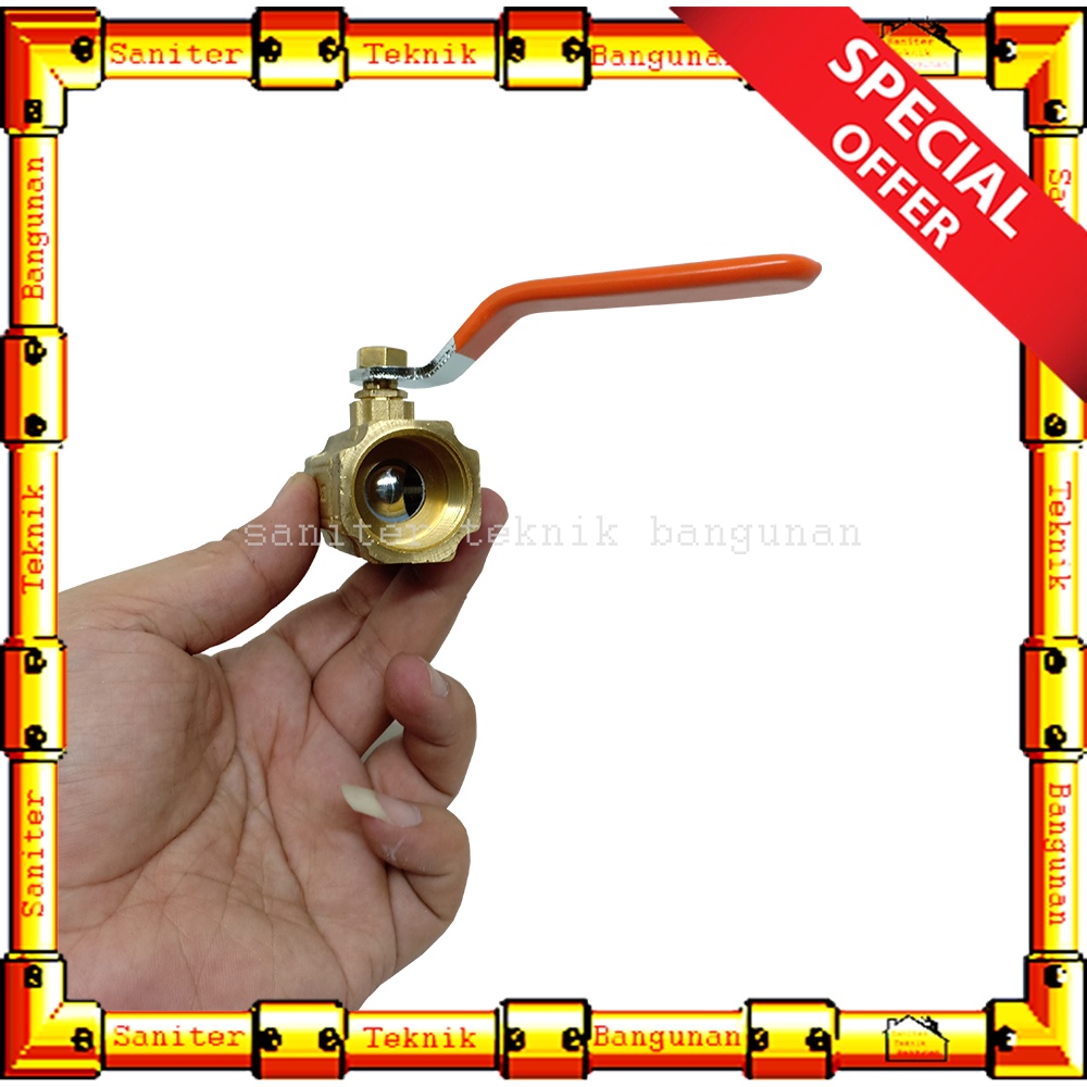 Stop Kran Ball Valve Kuningan 1/2&quot; 3/4&quot; 1&quot; Inch Soligen Stop keran Engkol Drat