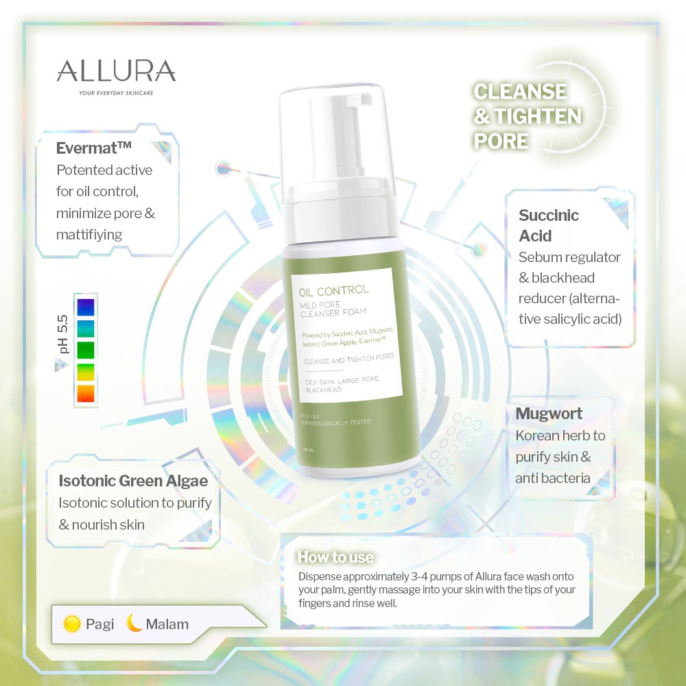 Allura Oil Control Mild Cleanser Foam 100 ml