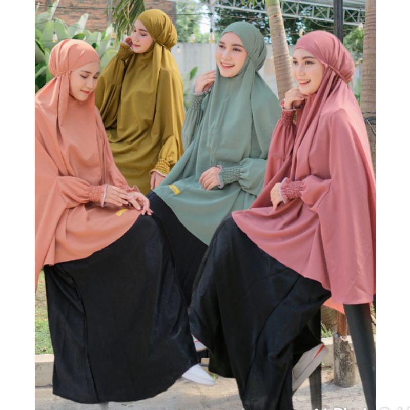 Cinta Hijab - French Long Khimar Aminah Wolfis Premium Jilbab Tali Tangan