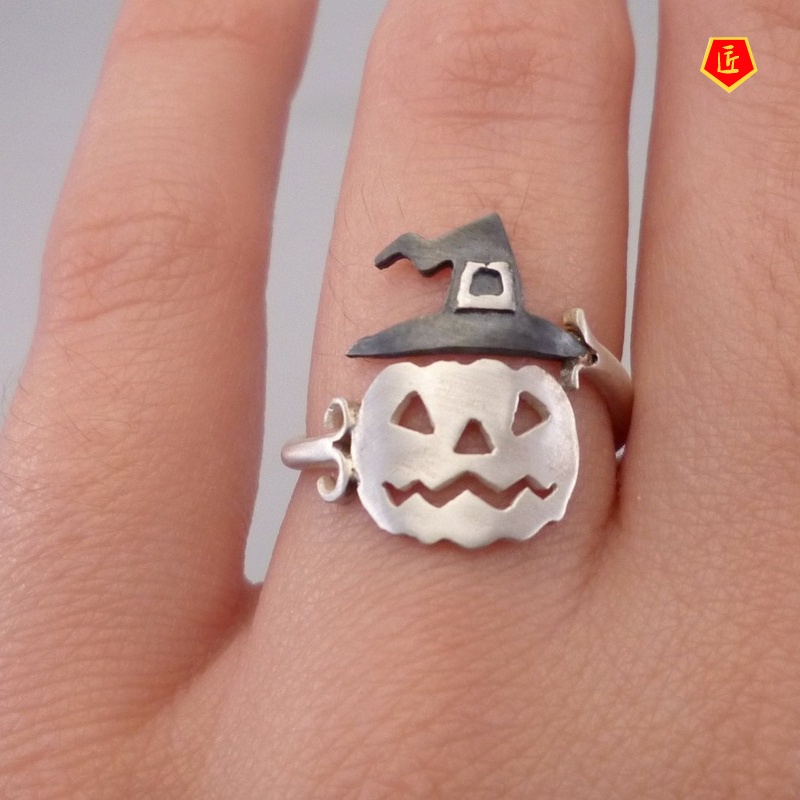[Ready Stock]Creative Halloween Pumpkin Hat Ghost Ring