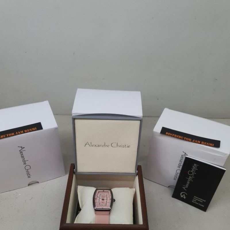 Jam Tangan Wanita Alexandre Christie AC2847LH AC 2847 LH AC2847 LH AC 2847LH All Rubber Peach Ring B