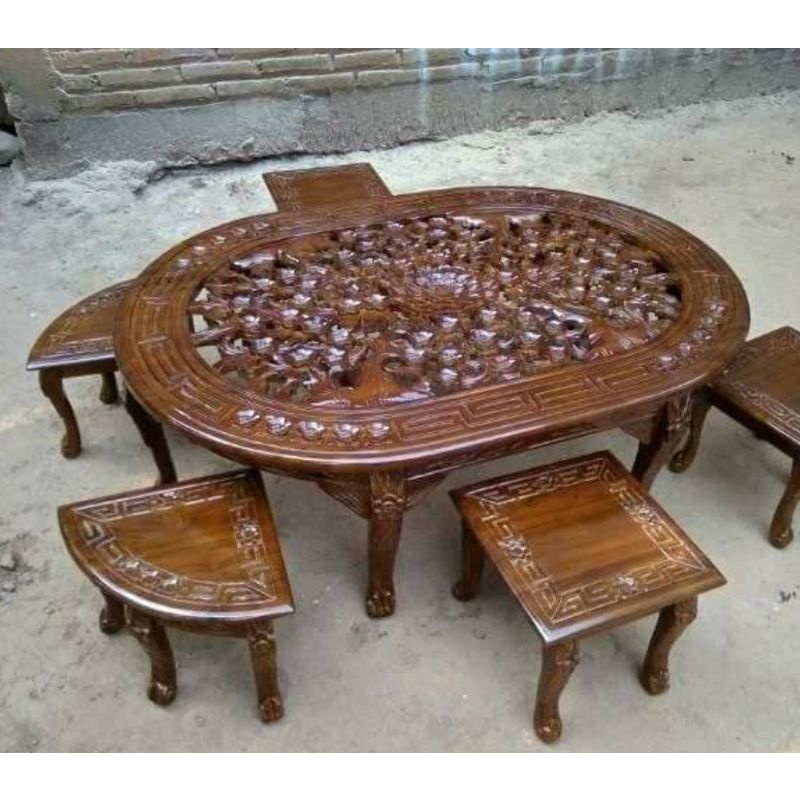 meja oshin/meja kopi/meja santai jati ukir jepara