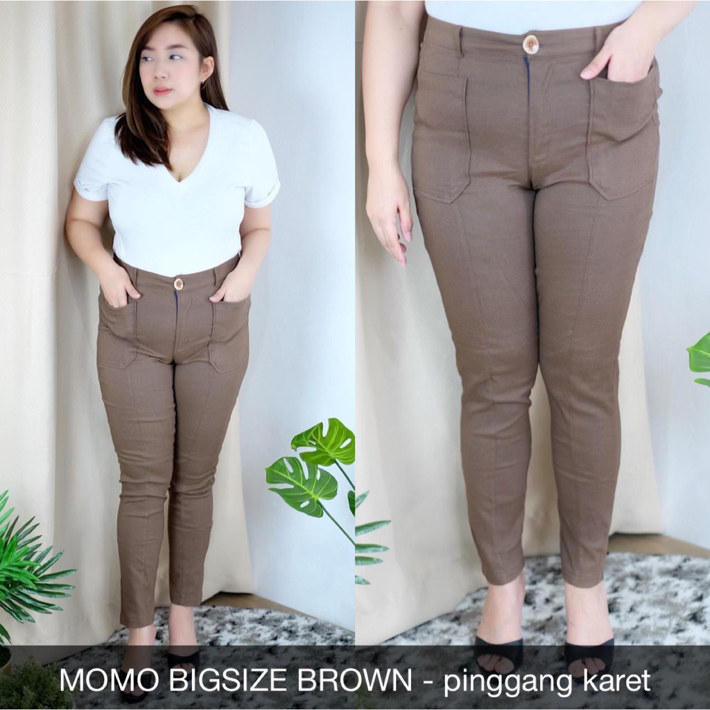 CELANA JEANS WANITA MOMO PANTS BIGSIZE