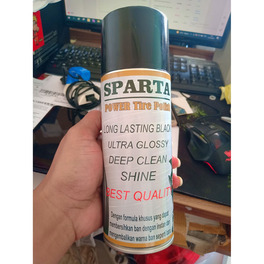 SPARTA INSTAN Power Tire Polish Generasi Baru Semir Ban SPRAY Aerosol , Simple Praktis dan INSTAN