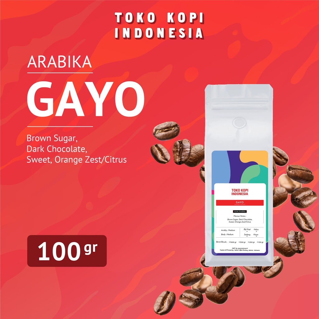 

Kopi Arabika Gayo Aceh Sumatra 100gr Arabica Coffee Beans Biji Bubuk