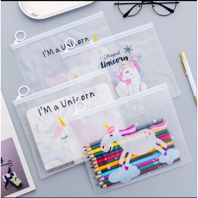 

Pouch Tempat Pensil Pulpen Kosmetik Serbaguna Transparan Zip Lock