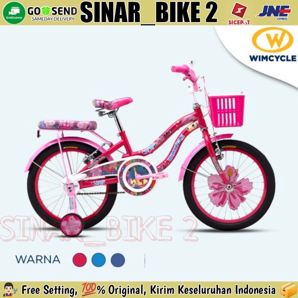 Sepeda Keranjang Anak Perempuan WIMCYCLE YUNA 16,18,&amp; 20 Inch